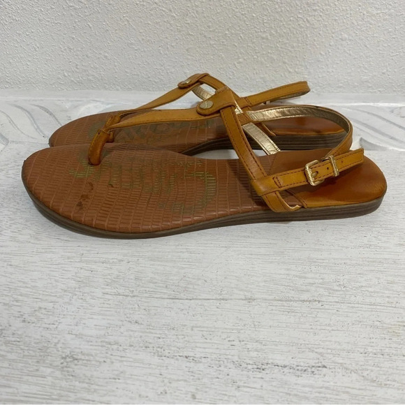 Circus Sam Edelman Cayden Sandals Flip Flops Faux Leather 7.5 Tan - Picture 1 of 5